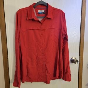 Magellan Womens Fishing Shirt Long Sleeve Size L in Bright Pink